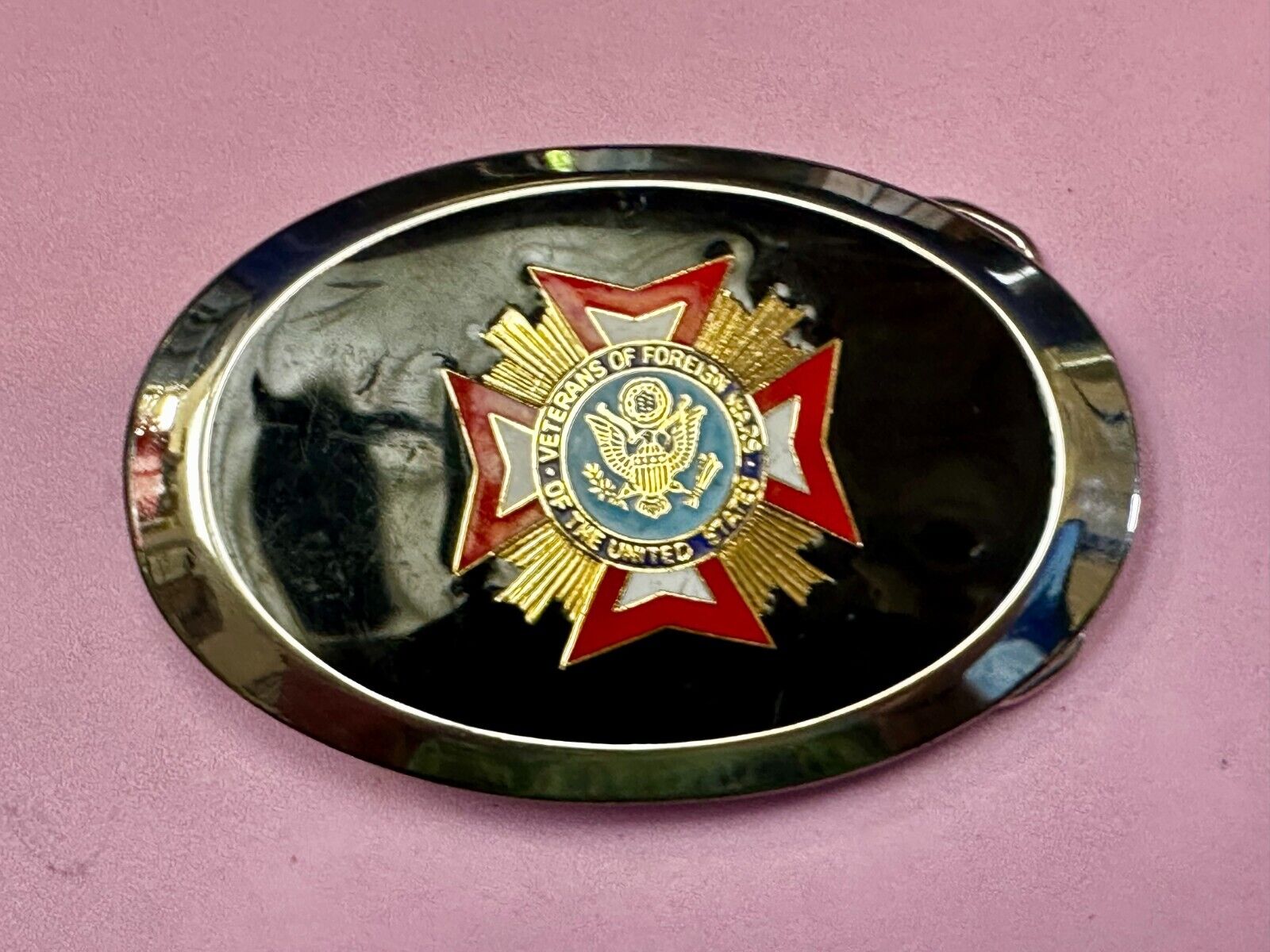 Veterans Of Foreign Wars Of The United States America Life Member Belt Buckle