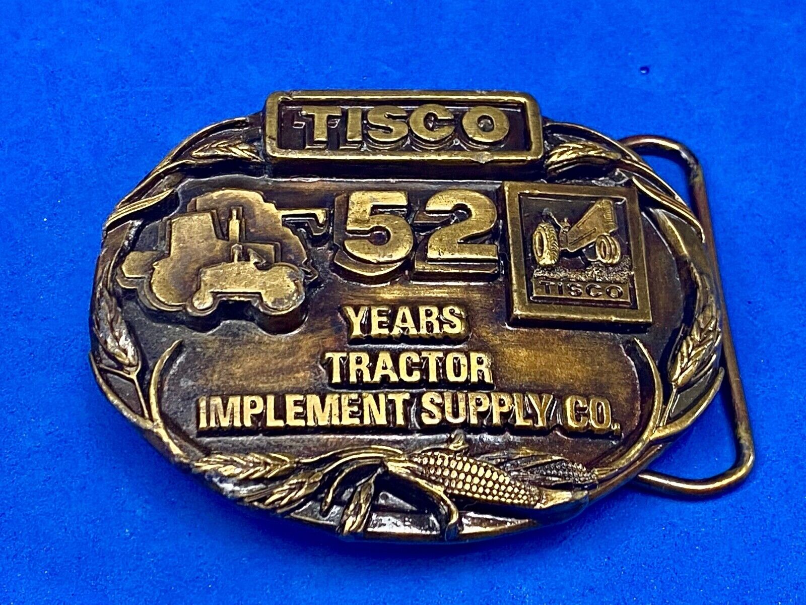 Vtg. Tisco Tractor Implement Supply Agriculture Farm Farming 52 Year Belt Buckle
