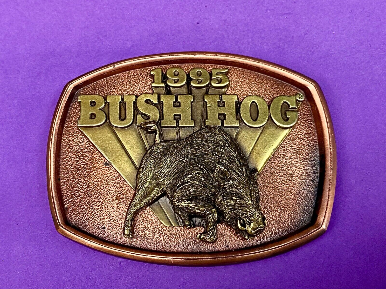 The Bush Hog Rotary Cutter Lawn Construction Tractor Company Belt Buckle   1995
