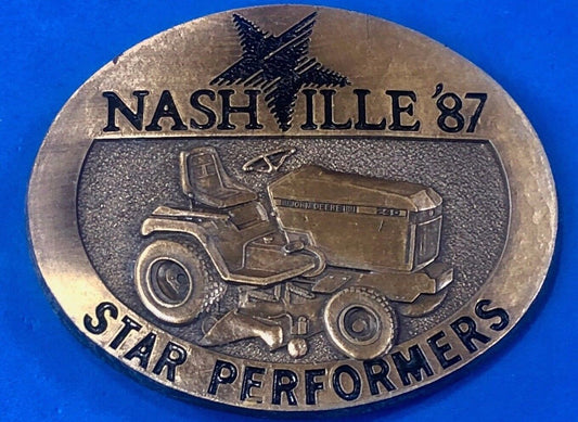 Vintage 1987  NASHVILLE John Deere Lawn Tractors Star Performers Belt Buckle 