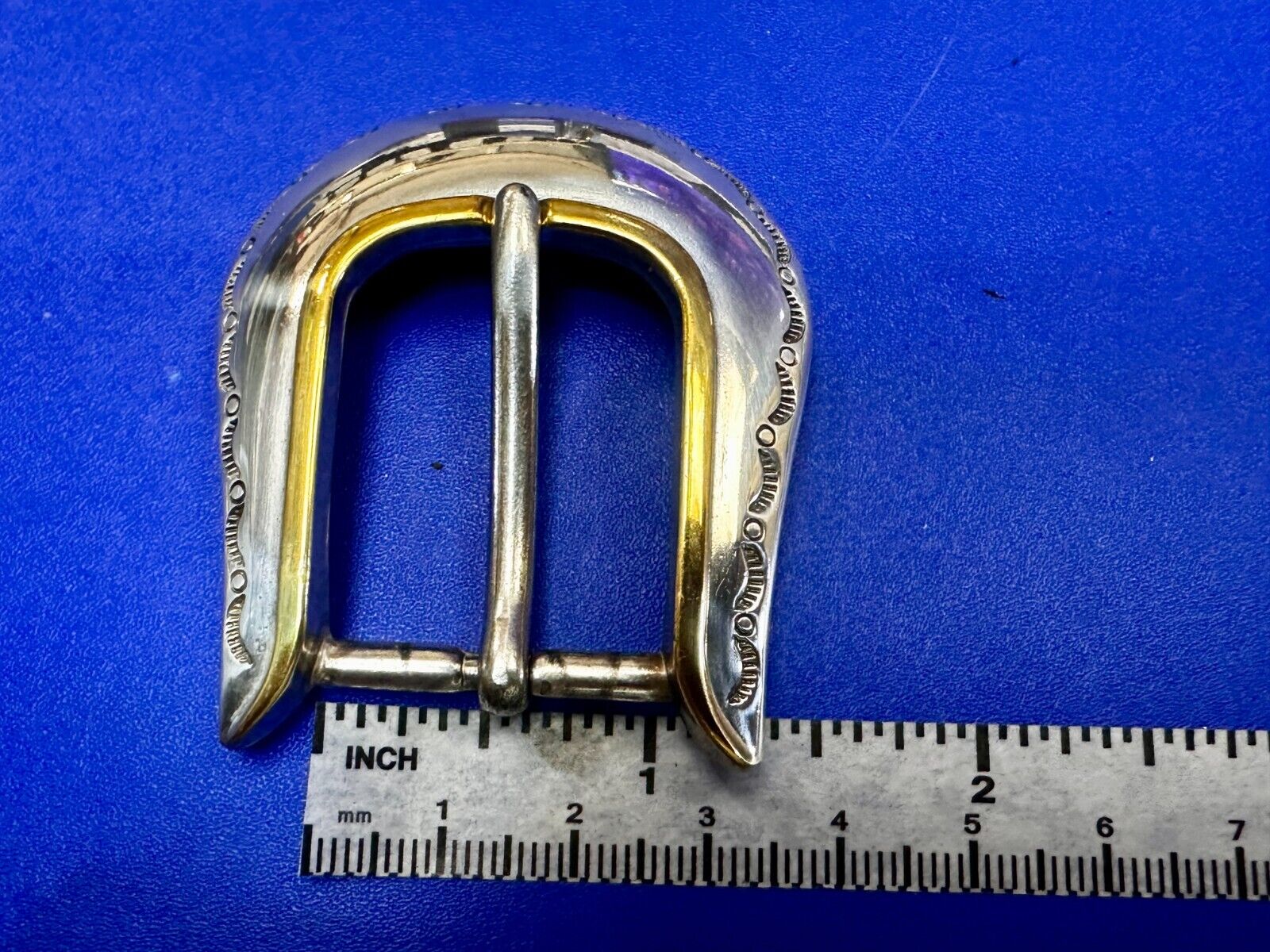 Two Tone Ranger Style Western Belt Buckle set for 1" belt  Keeper & Tip Included