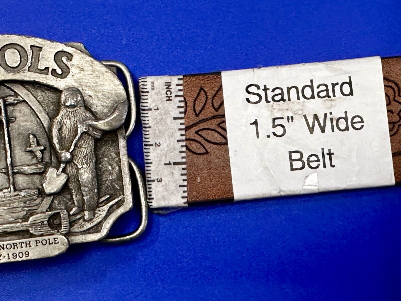 Ames Tools The Discovery of The North Pole by Robert E. Peary 1909 Belt Buckle
