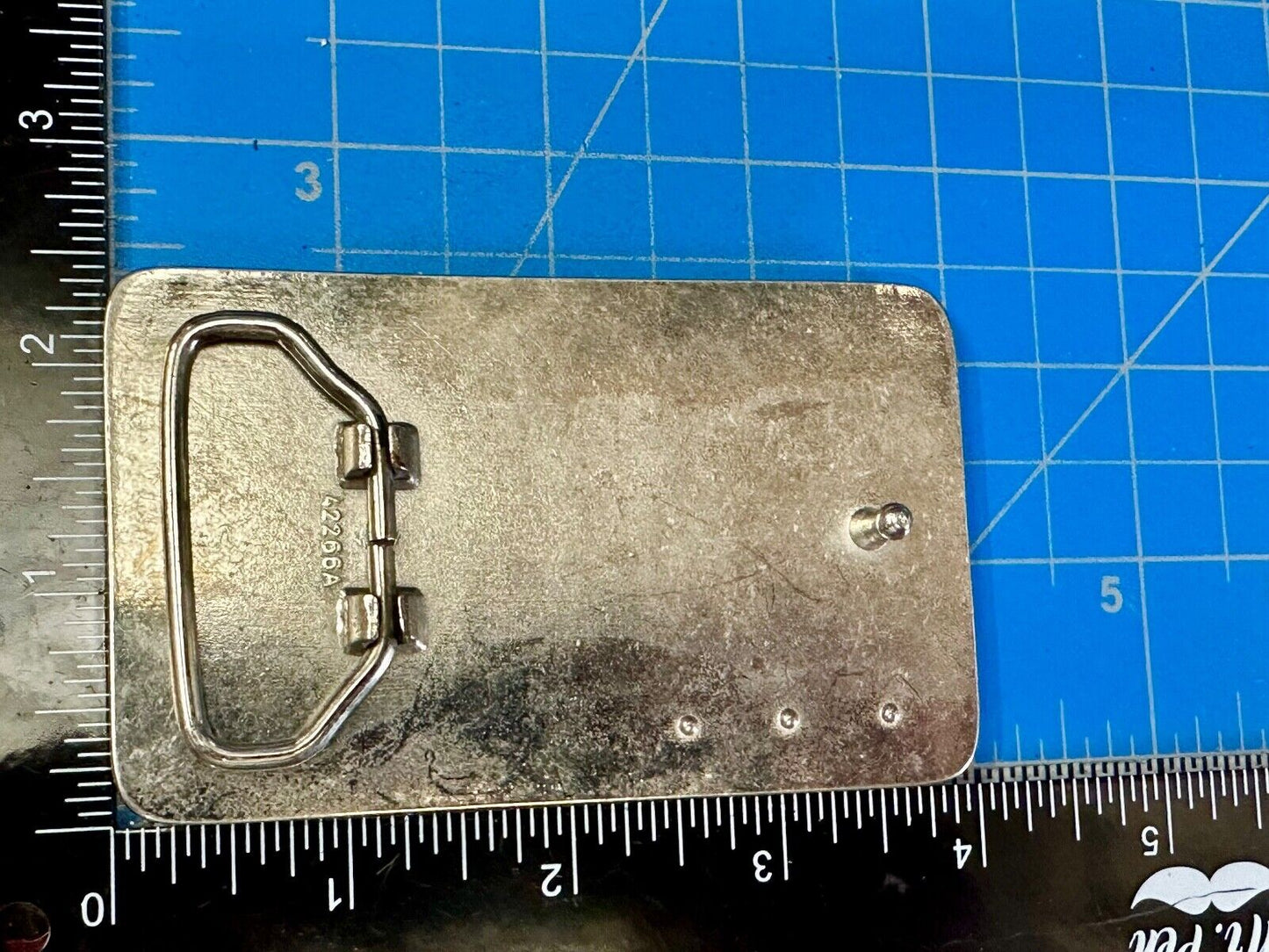 Unknown to me!  Faux Metal shards - space for 3 Rhinestone's Vintage Belt Buckle
