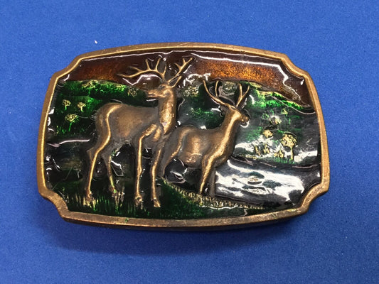 A16 TWO Deer IN NATURE  - HUNTING?   KOLEACO BELT BUCKLE