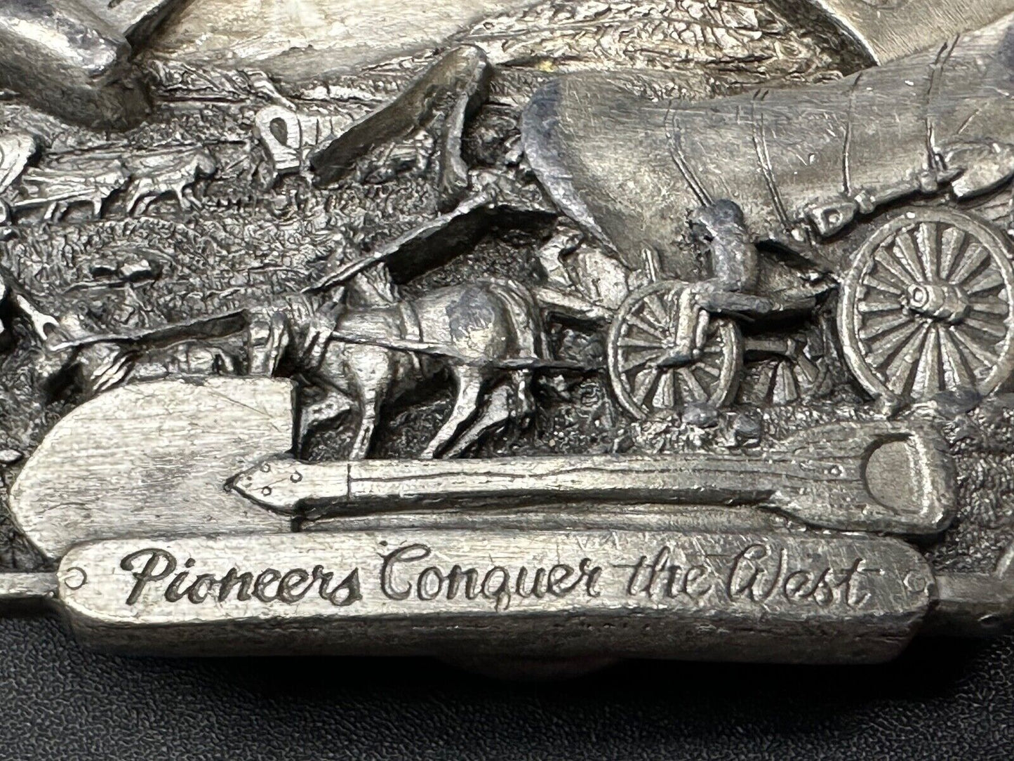 Ames Tools  Pioneers Conquer the West Belt Buckle, 1986 Siskiyou Belt Buckle