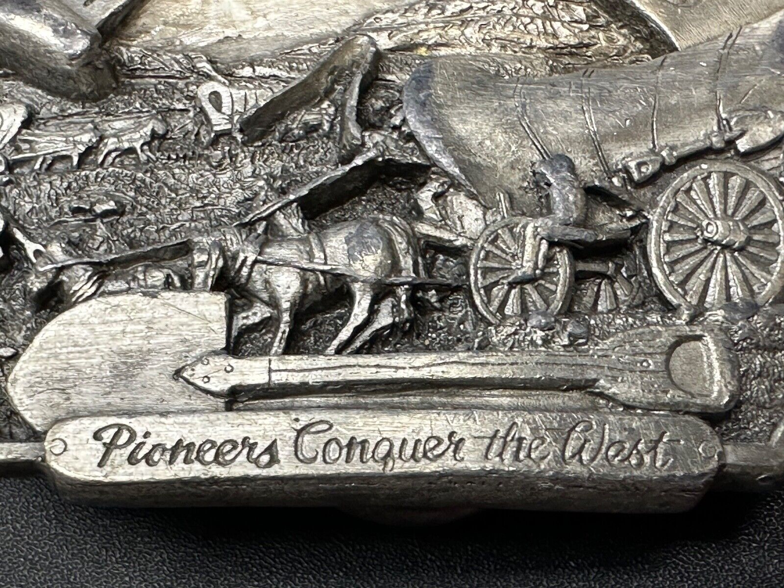 Ames Tools  Pioneers Conquer the West Belt Buckle, 1986 Siskiyou Belt Buckle