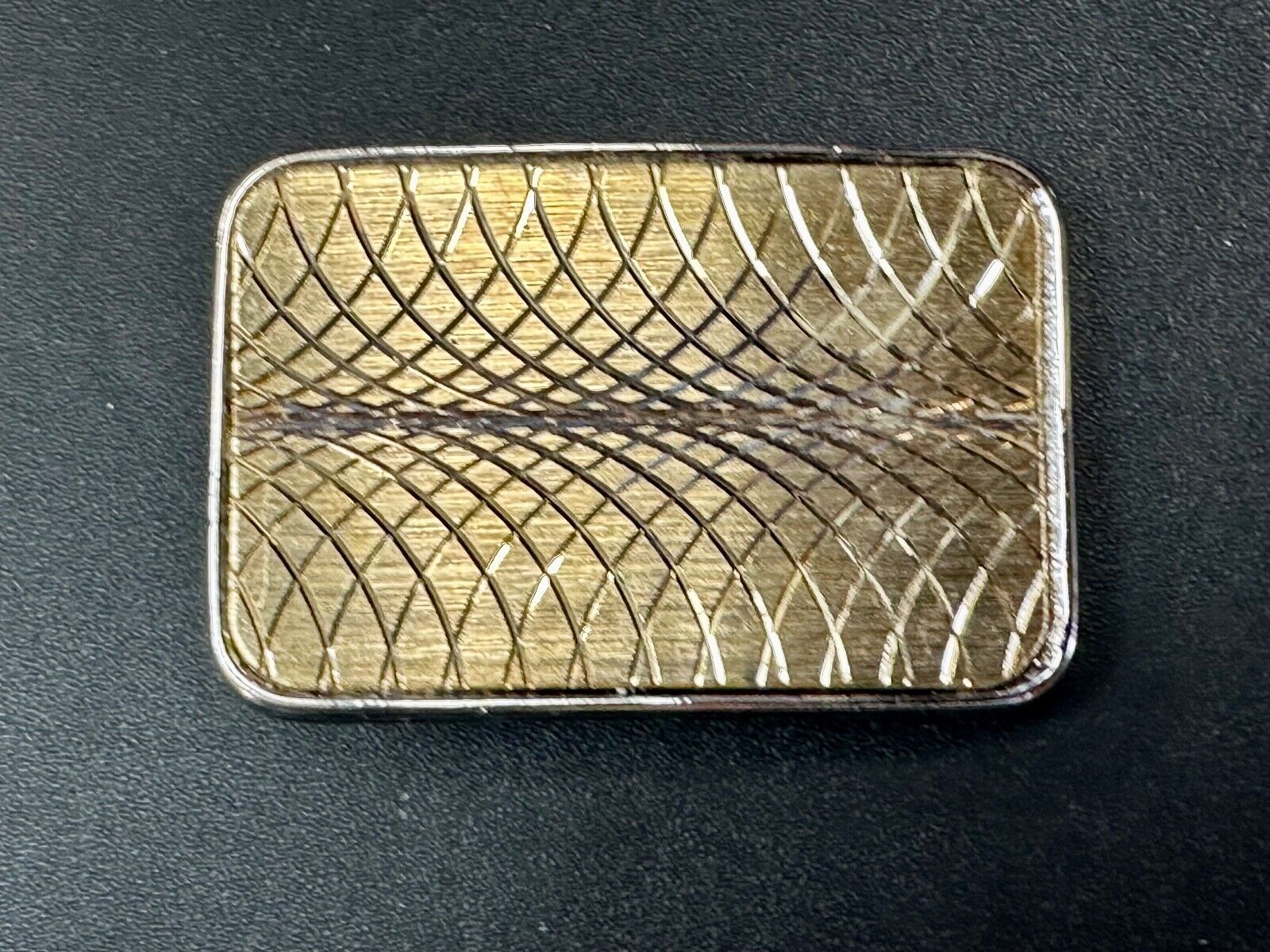 Vintage flower theme etched rectangular western gold tone belt buckle