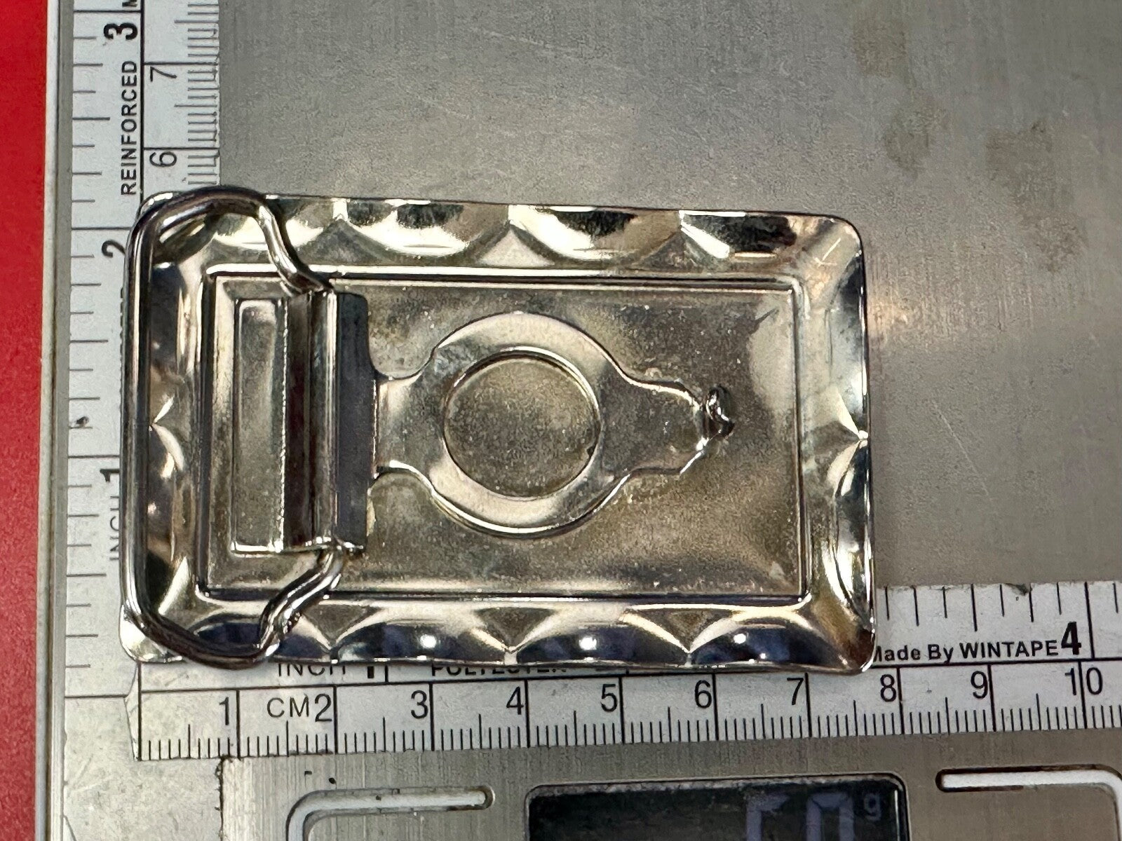 Union Pacific Yellow Train Rail Road Steam Engine Silver Tone Vtg. Belt Buckle