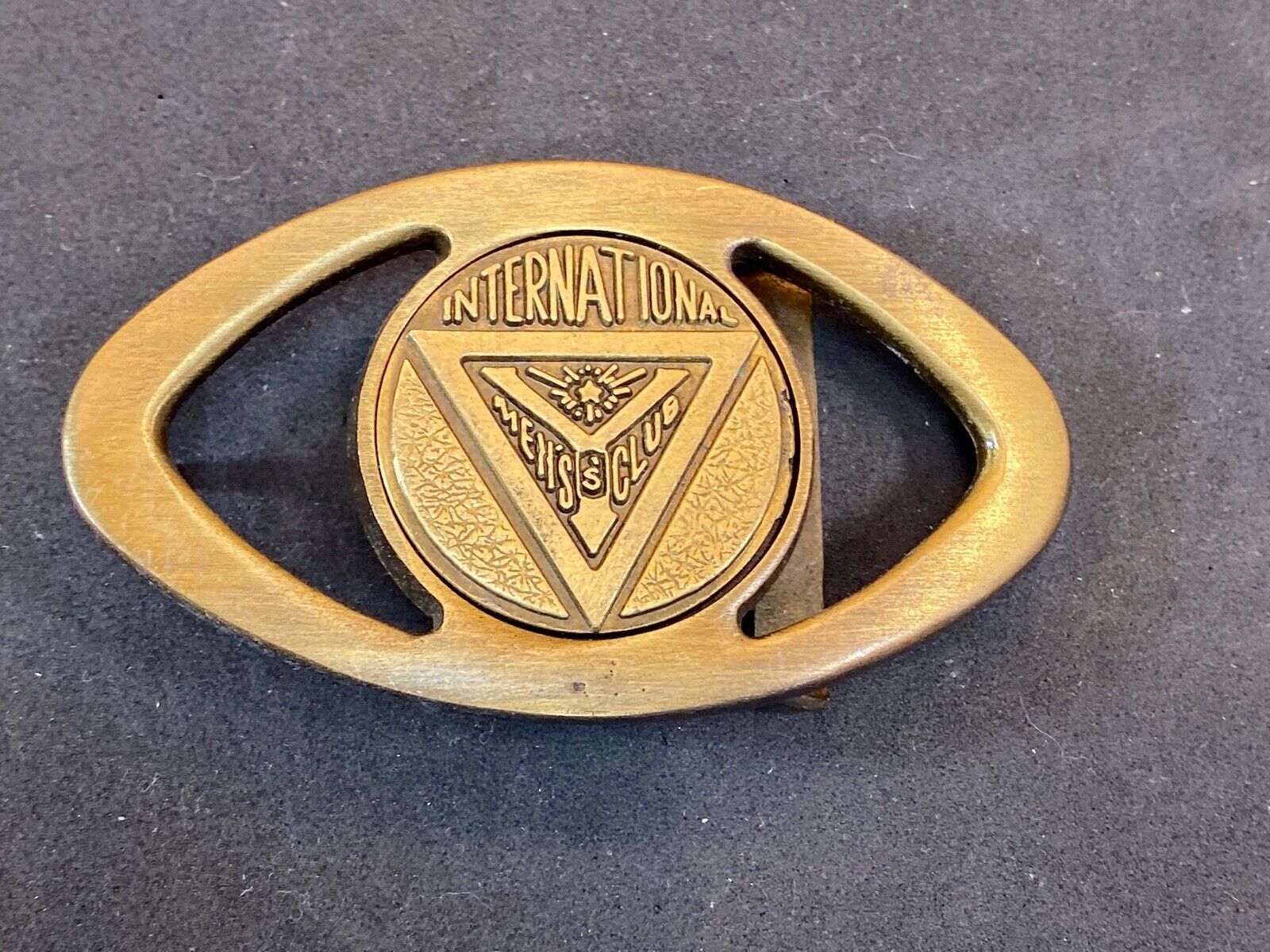 Antique International Mens Health Fitness Club Y Ymca Brass Vintage Belt Buckle 