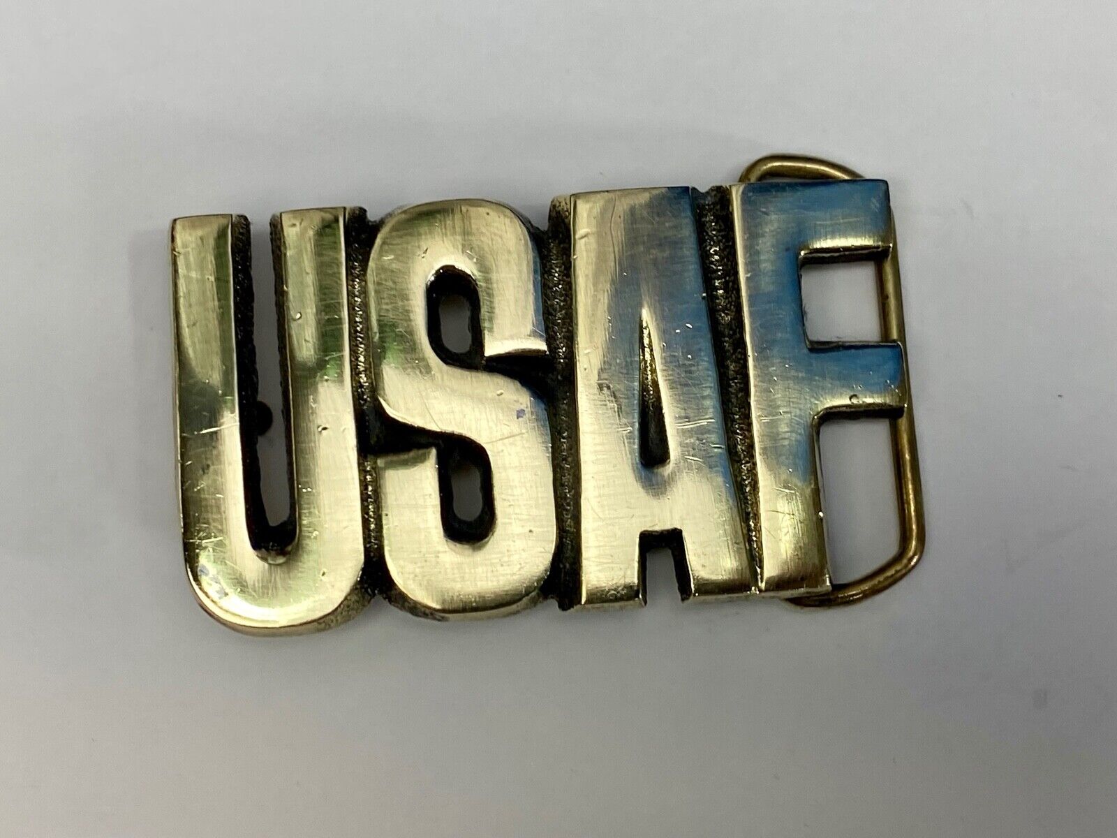 USAF United States Air Force Solid brass vintage block letters 