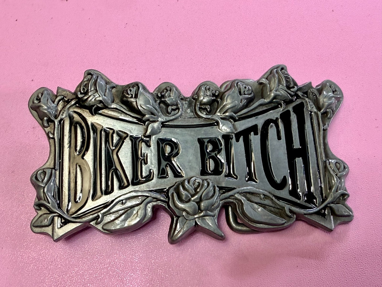 BIKER BITCH Statement Funny Cool Novelty Motorcycle Lady Biker Rider Belt Buckle
