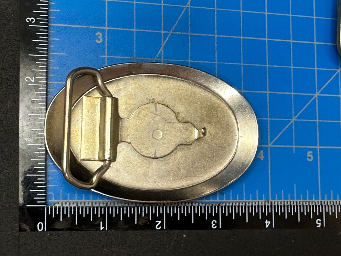 Unknown to me!  Company Sign Logo Vintage Oval Silver Tone Belt Buckle