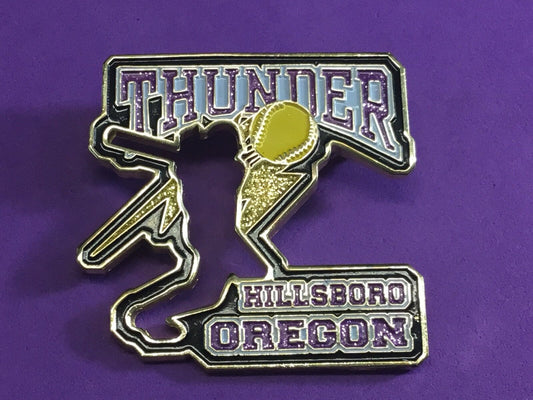 THUNDER HILLSBORO OREGON 2007   fastpitch softball hat lapel pin