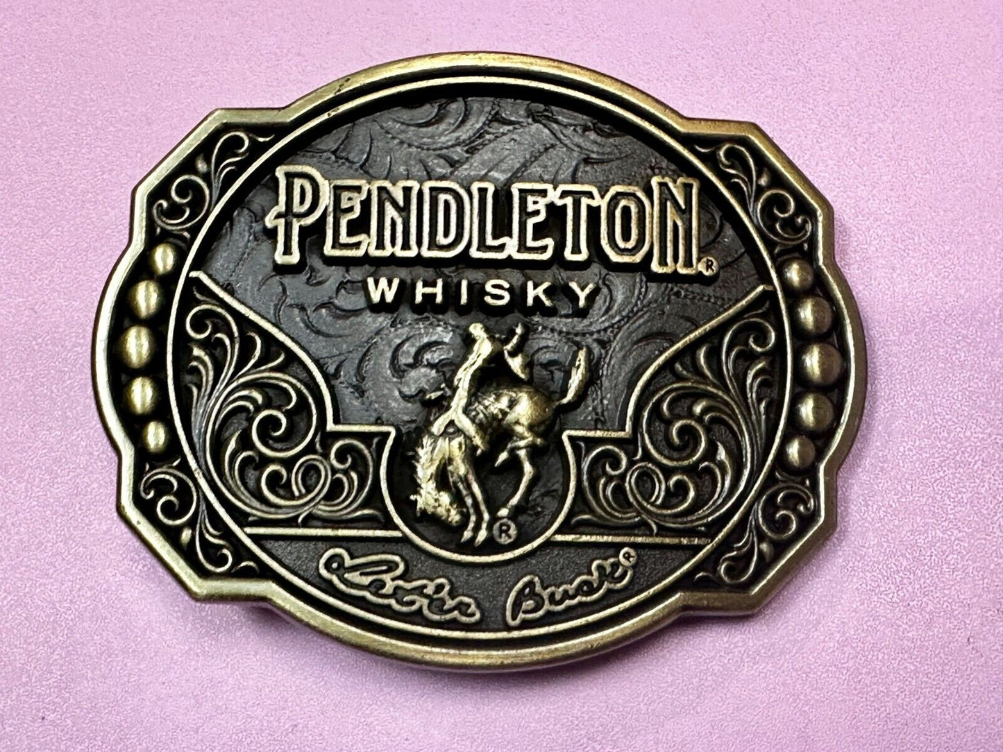 2024 Pendleton whiskey Let'er Buck Rodeo Cowboy Montana Silversmiths Belt Buckle
