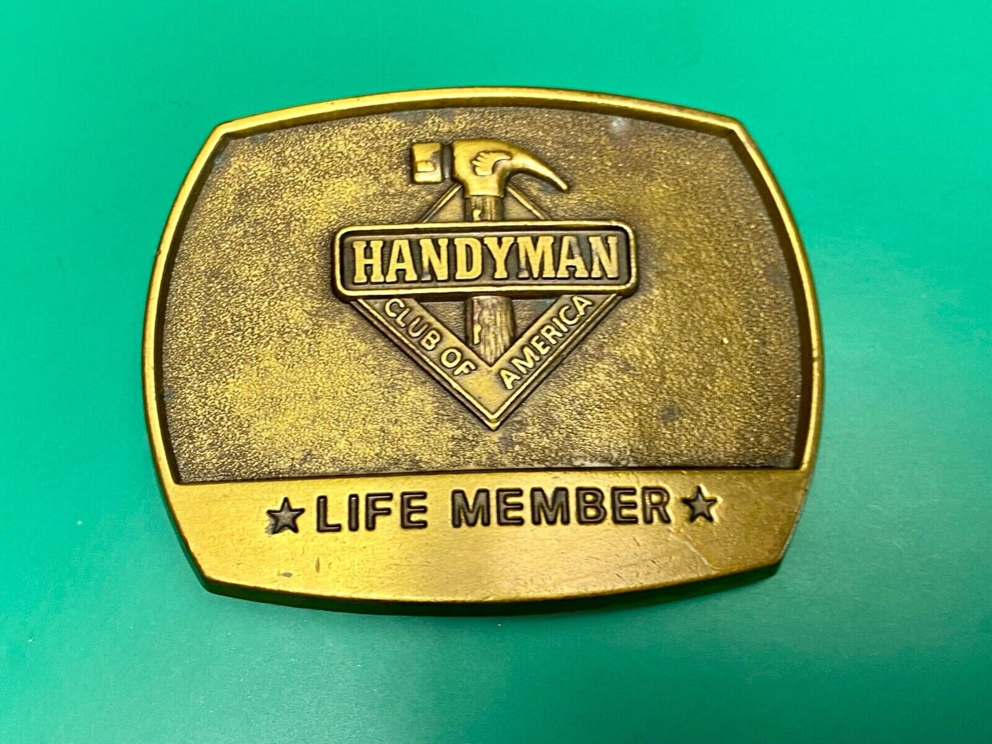 vintage Hammer Tools  - handyman club of America - life member belt buckle