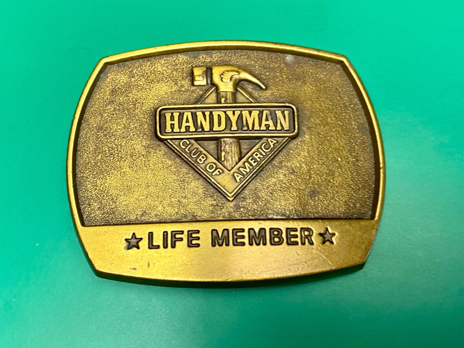 vintage Hammer Tools  - handyman club of America - life member belt buckle