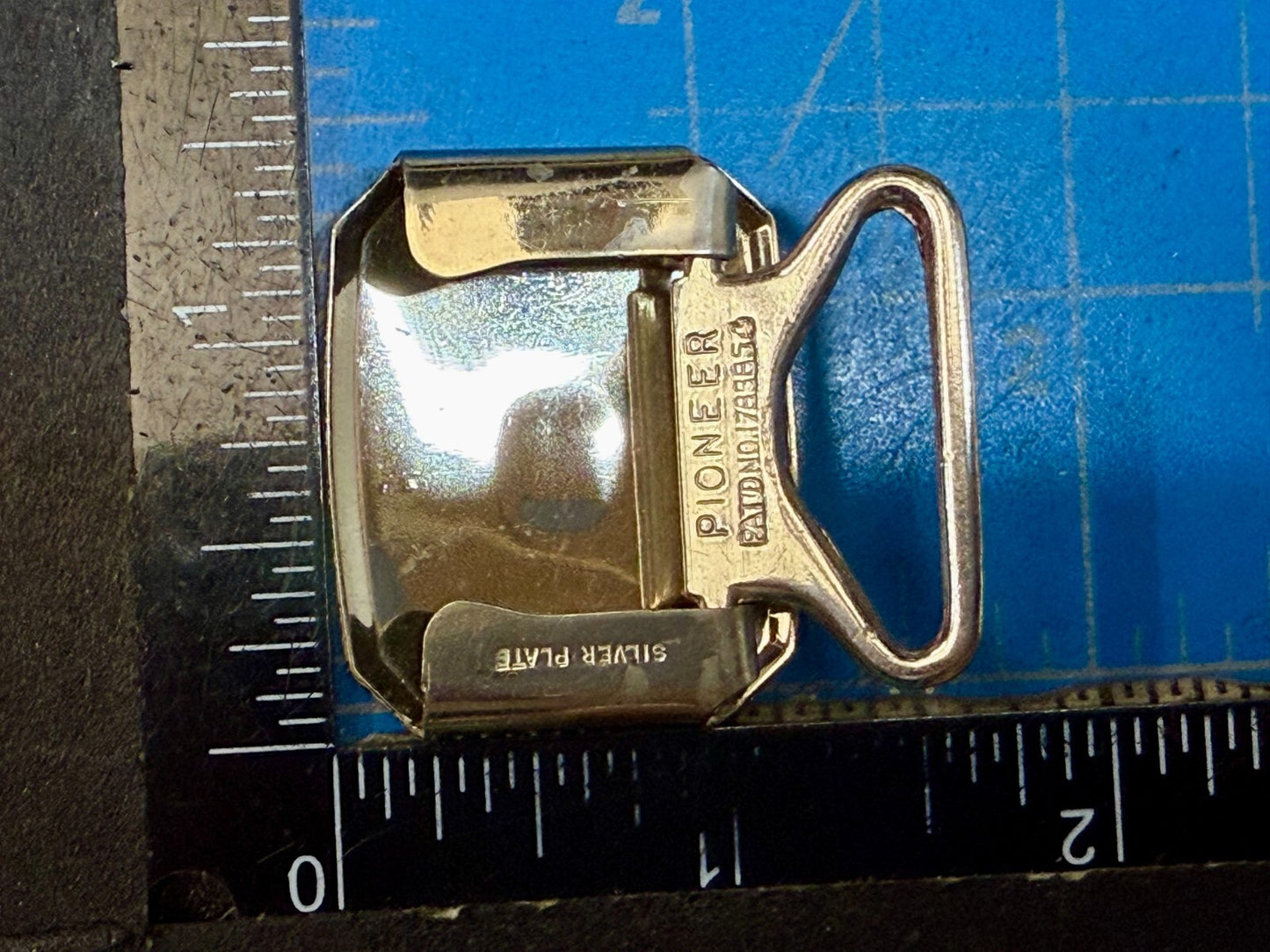 Antique Custom Letter Initial N Monogram Silver Plate Pioneer Belt Buckle