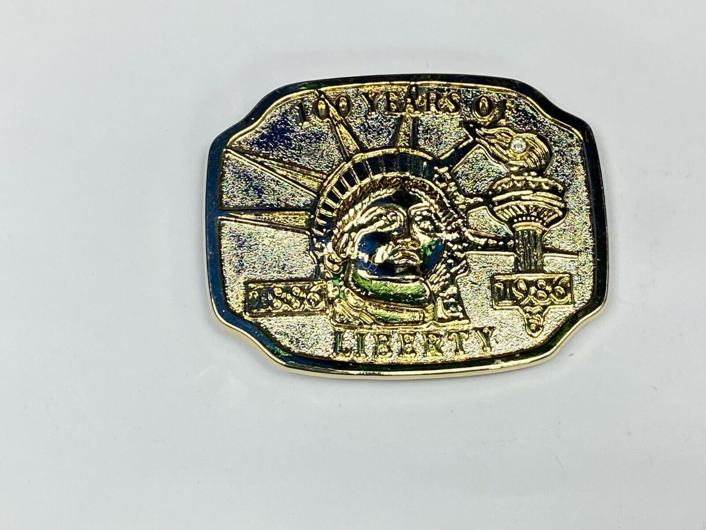 1886-1986 100 Years Of Liberty Statue Of Liberty Belt Buckle Patriotic America