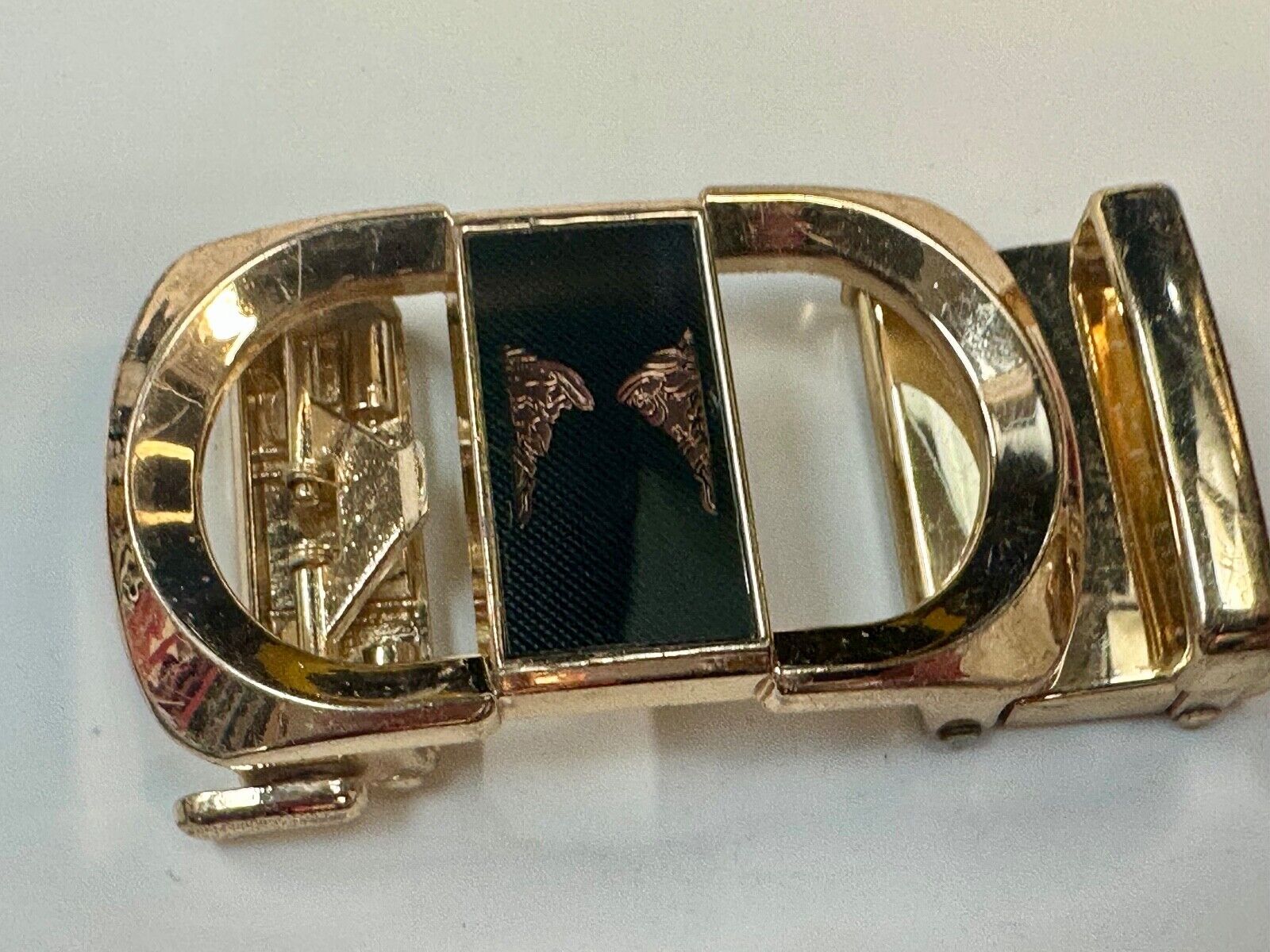 Black and Gold Tone Replacement Formal Dress Style Belt Buckle