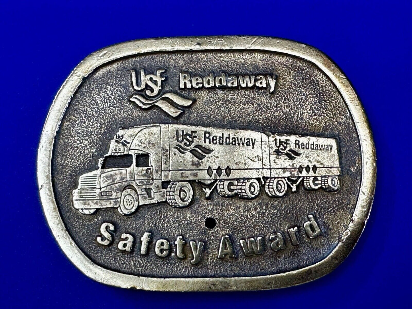 USF RedDaway Transportation Company Semis Drivers safety award 1996 Belt Buckle