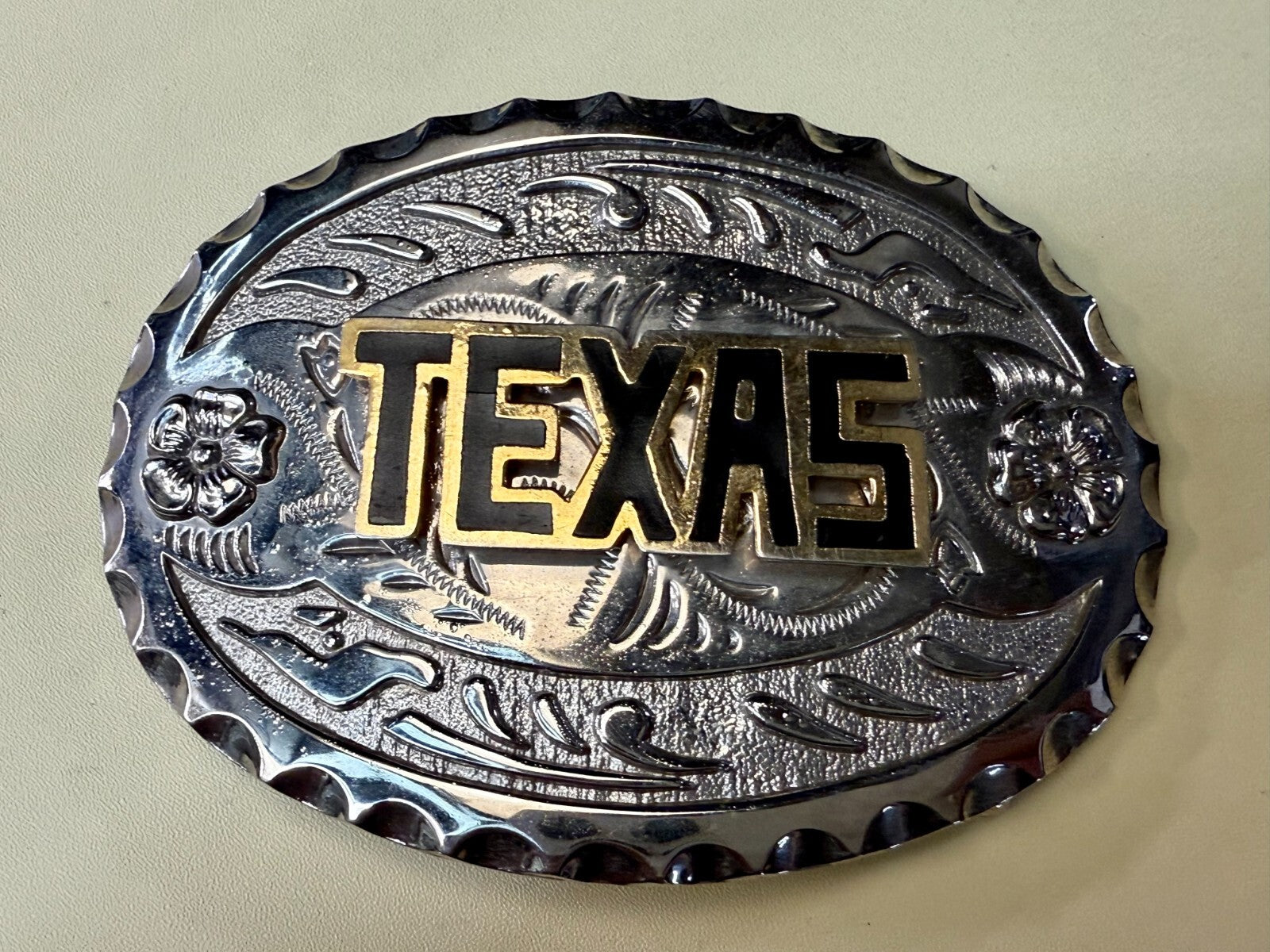 Texas - The name say it all.   Big Southwestern Black Block letters Belt Buckle