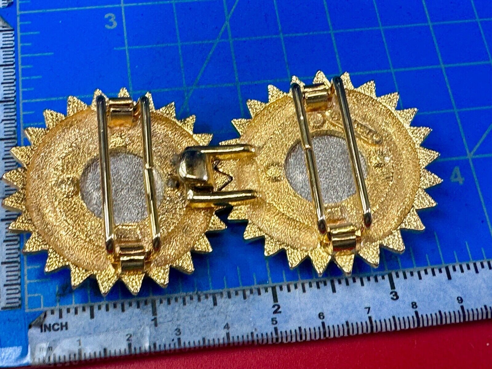 Two piece interconnecting vintage two tone belt buckle By Paquette