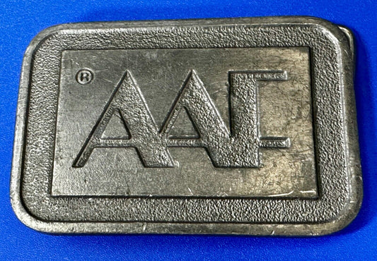 AAF American Air Filter Company Brass Tone Advertisement Belt Buckle