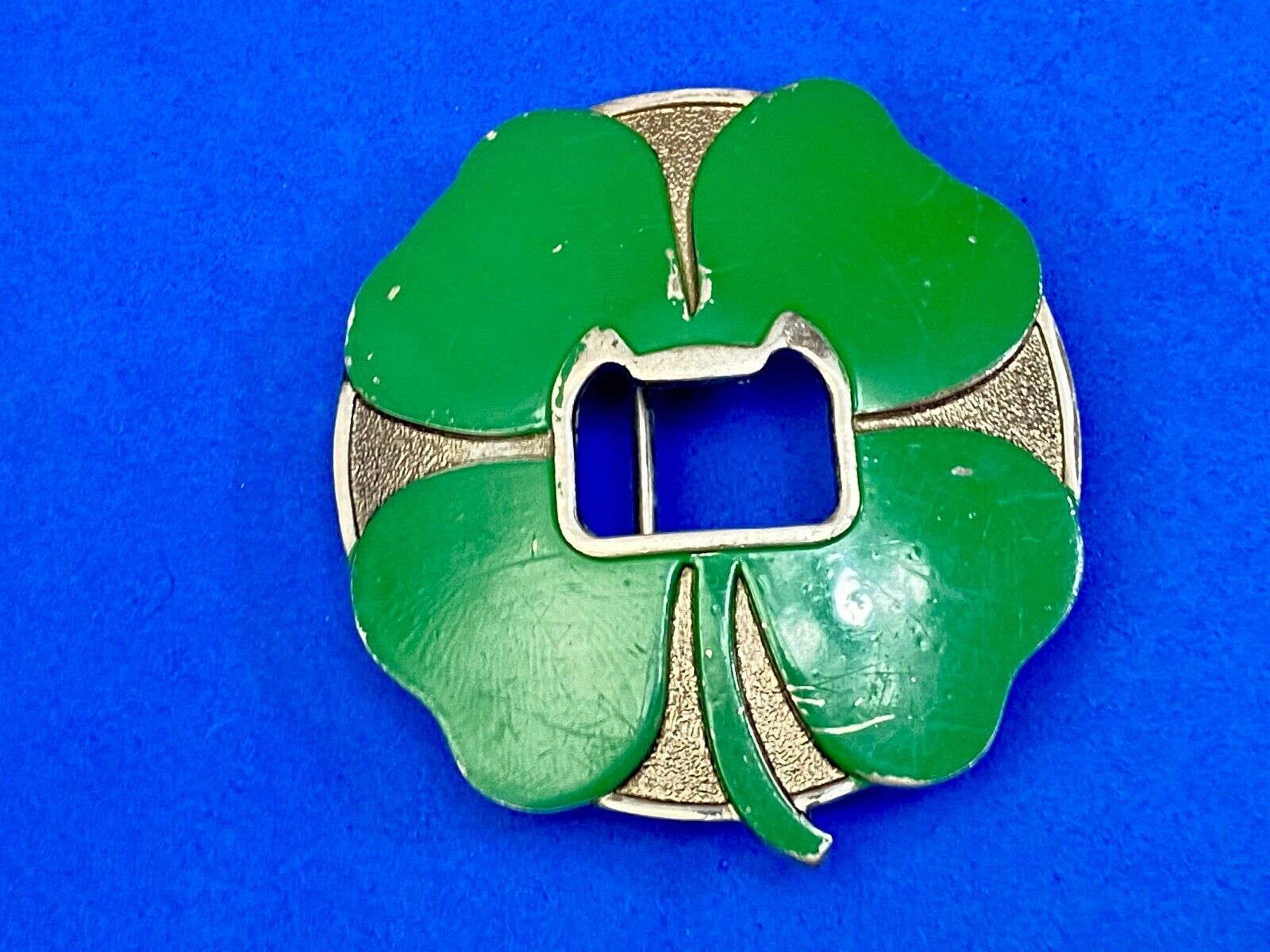 **FOUR LEAF CLOVER W/ BOTTLE OPENER** FUNNY BELT BUCKLE by KALAN