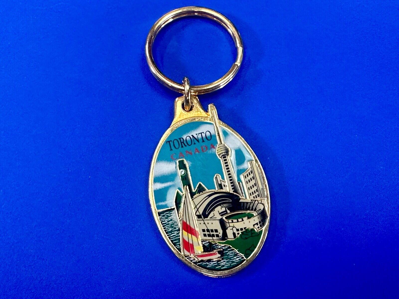 Toronto Canada gold tone CDF Souvenir Keychain - Key Ring Chain