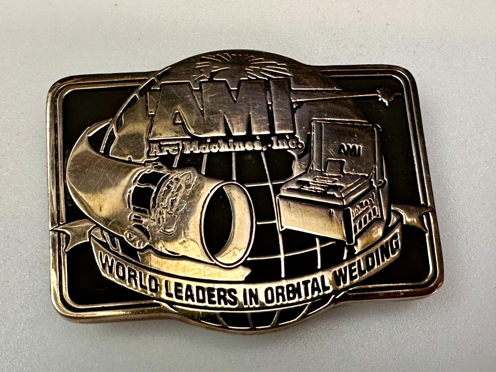 Arc Orbital Welding Machine's Inc World Leaders Advertisement Promo Belt Buckle
