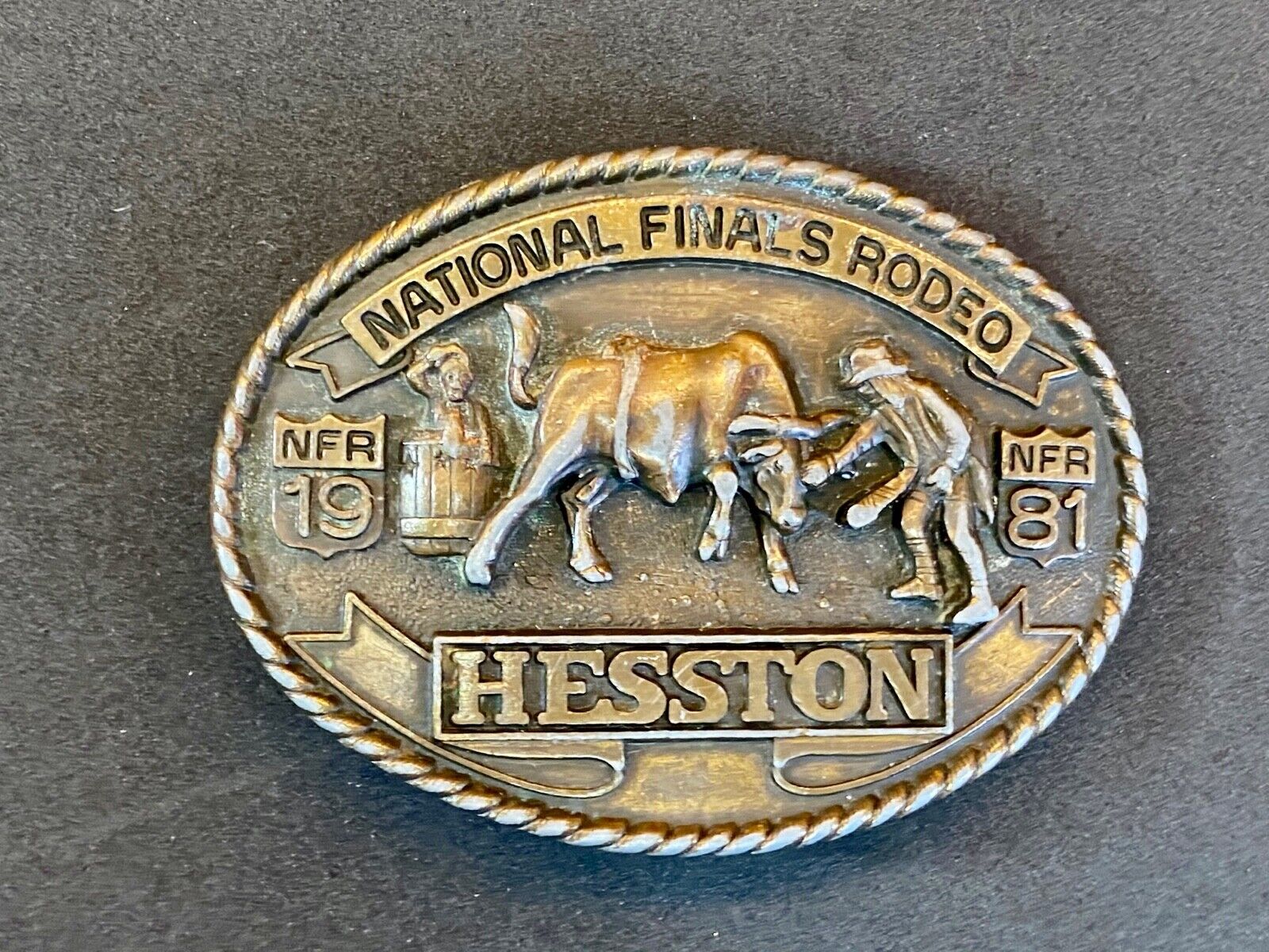 1991 Seventh Edition Adult Hesston Nfr Belt Buckle  National Finals Rodeo