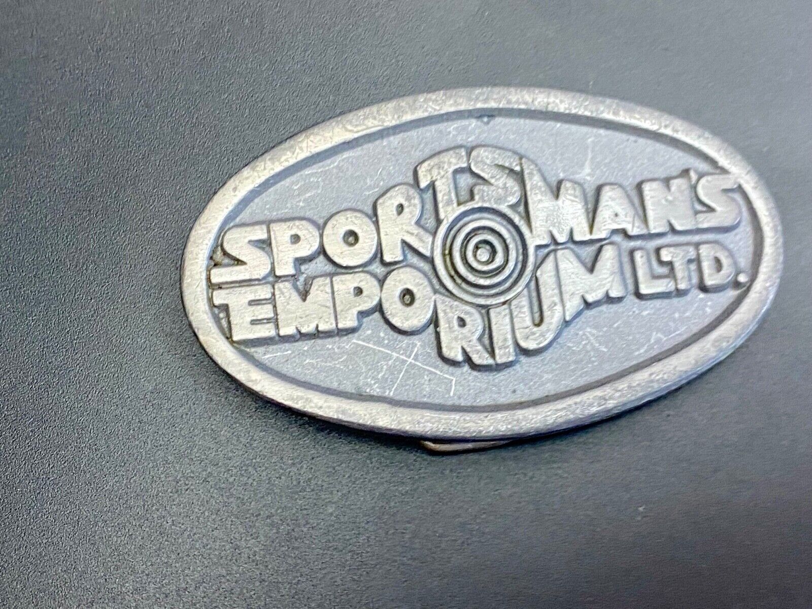 Vintage 70'S Sportsman's Emporium Ltd Advertisement Company Promo Belt Buckle