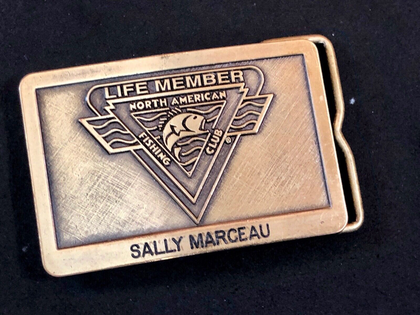 Vintage Life member to North American Fishing Club belt buckle 
