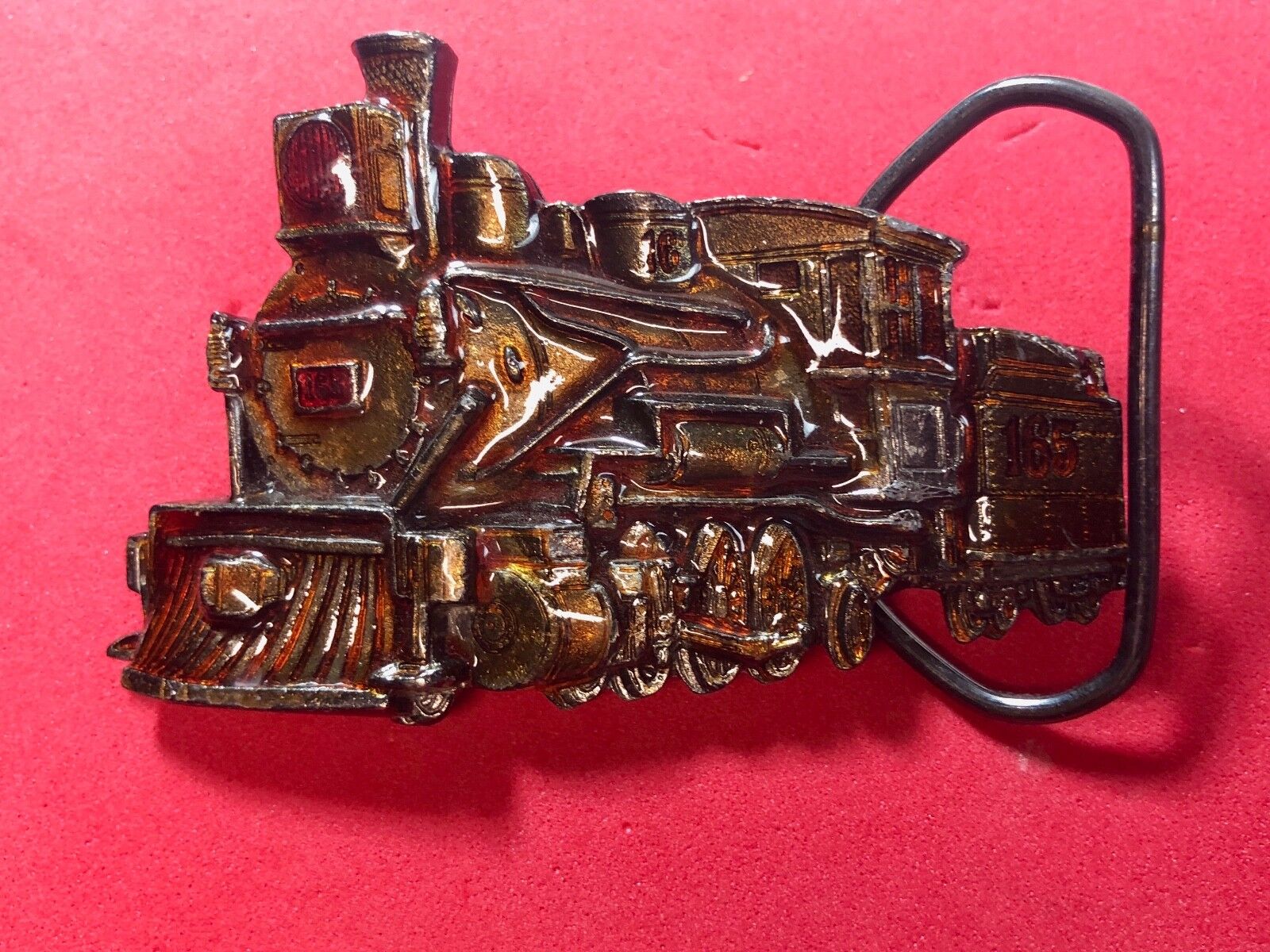 Vintage 1981 Figural train cut out locomotive Belt Buckle