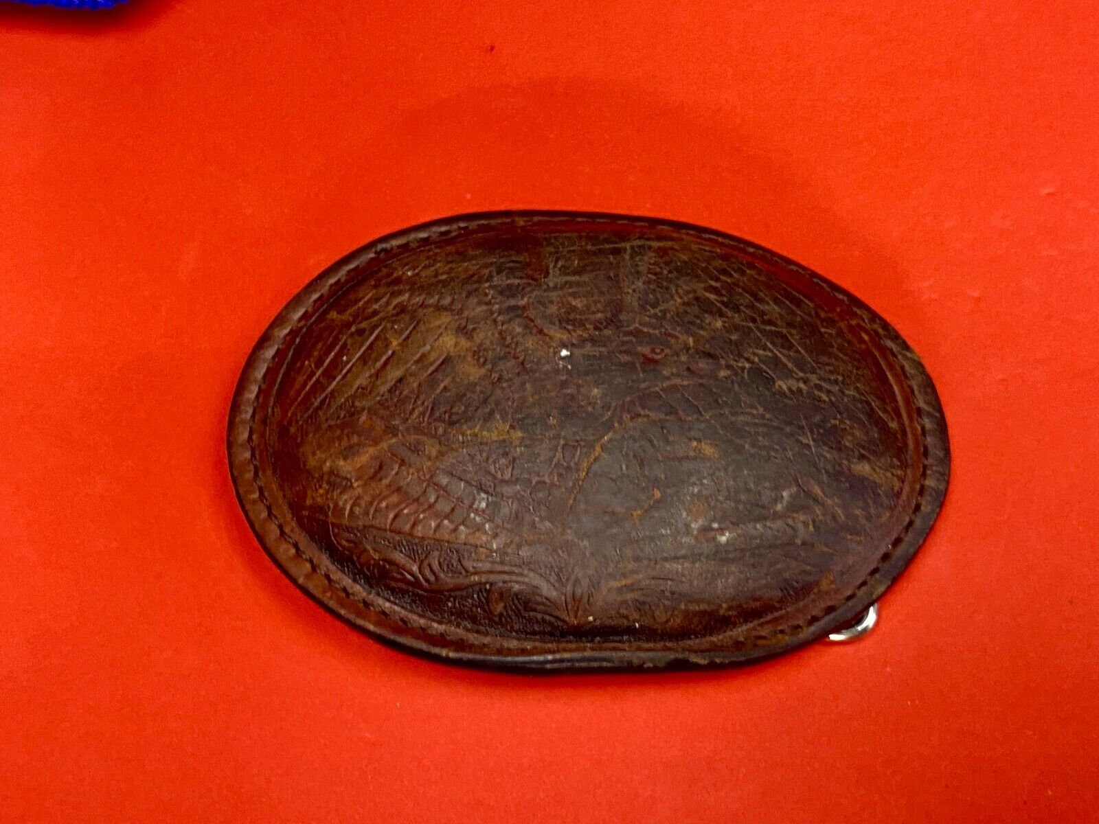 Vintage Leather Duck Belt Buckle - To Restore