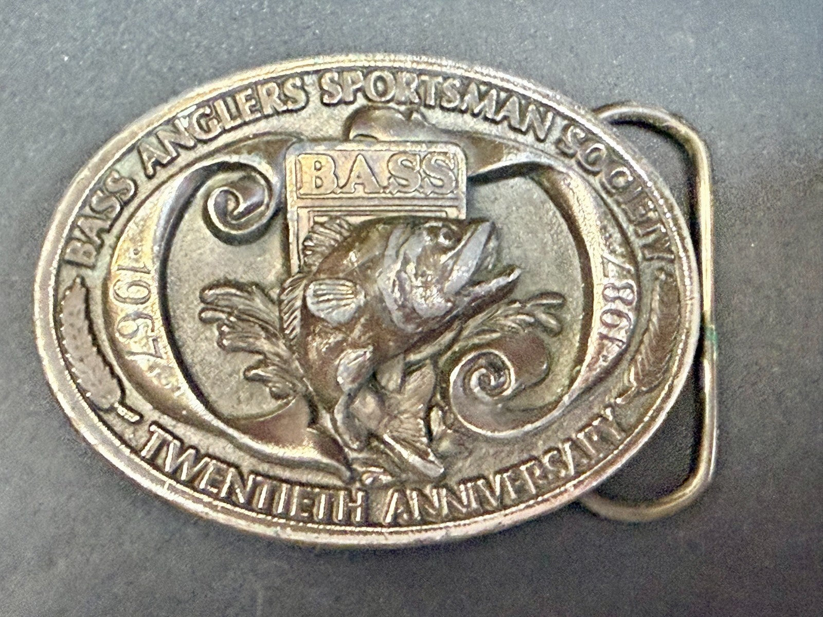 Bass Anglers Sportsman Society 20th Anniversary Limited Edition 1987 Belt Buckle