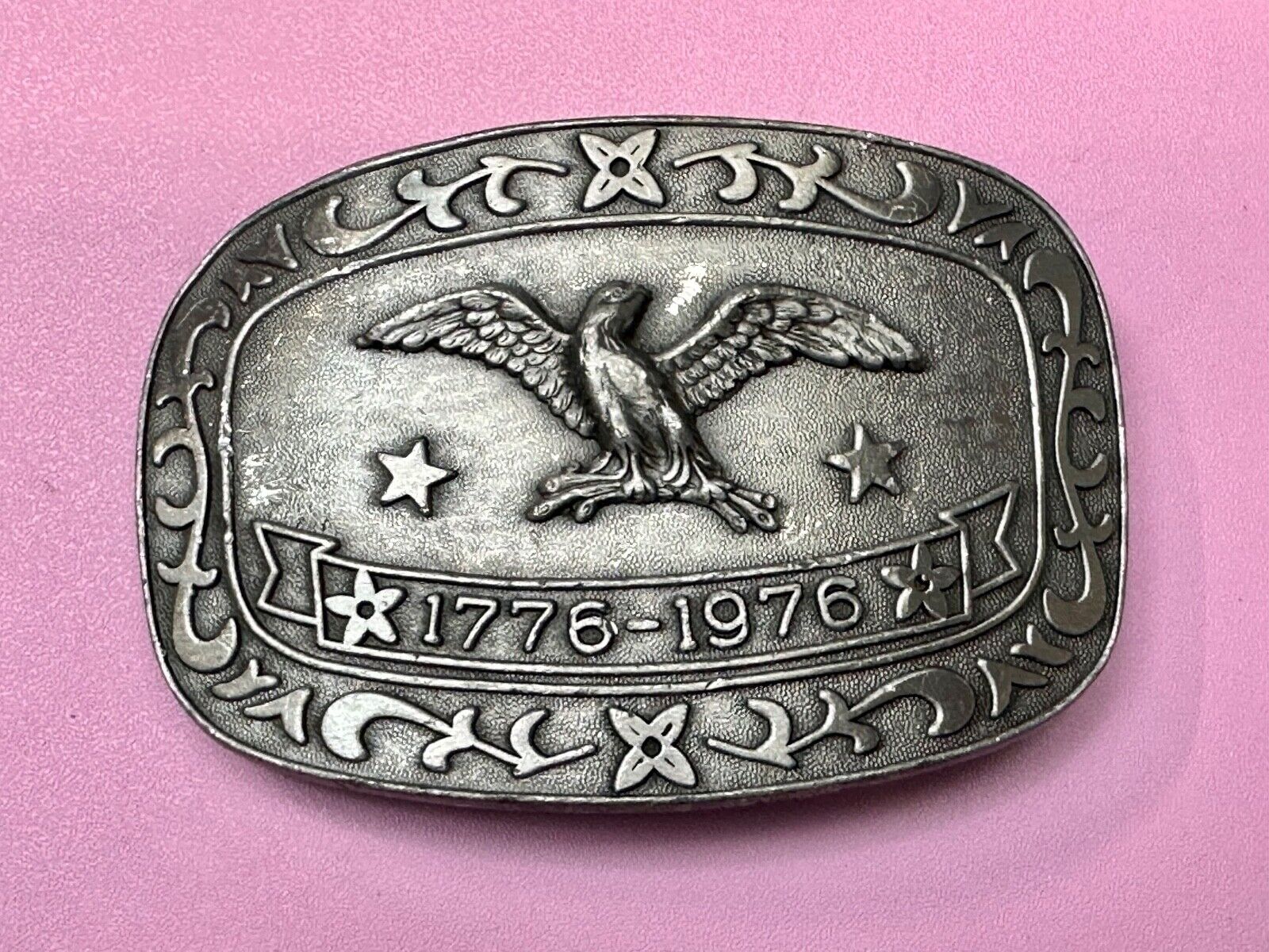 Bicentennial Eagle Patriotic USA America 70's Vintage belt buckle by Celebrity