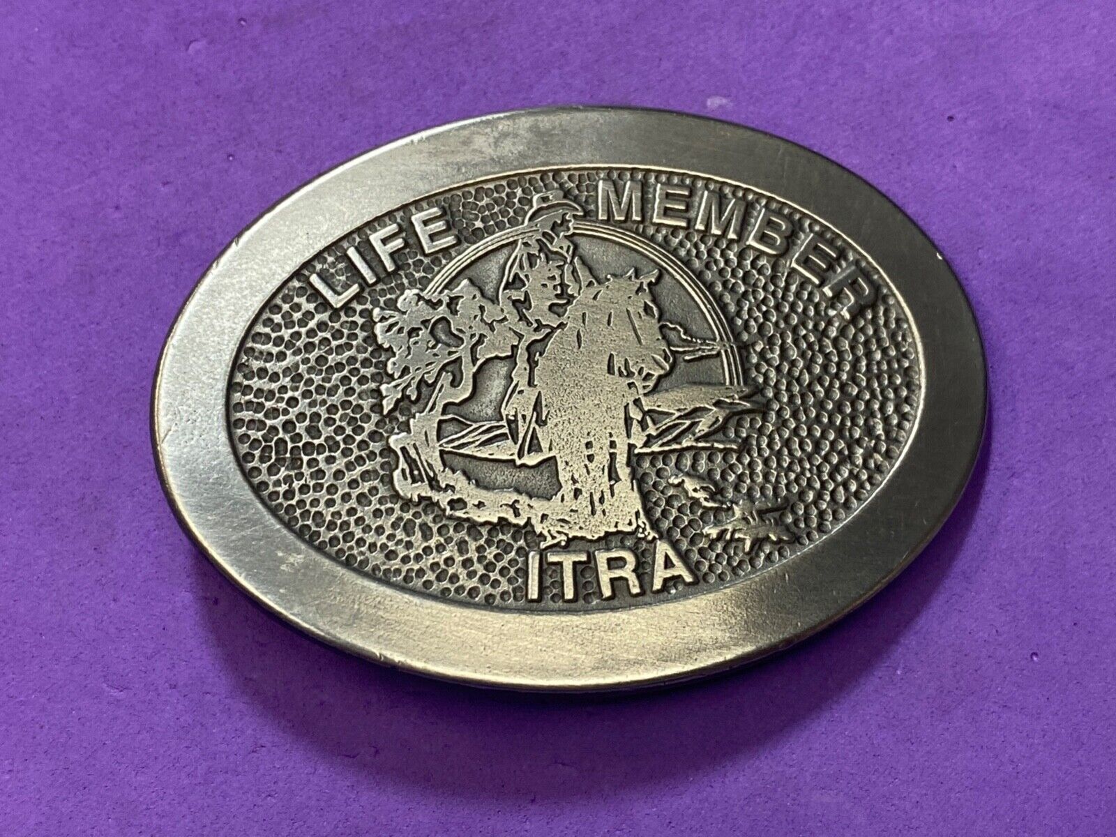 Vintage ITRA  Indiana Trail Riders Association Group Club belt buckle