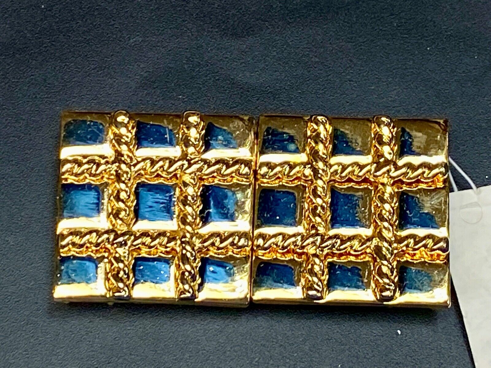 Vintage gold tone two piece interlocking belt buckle by Dotty Smith 