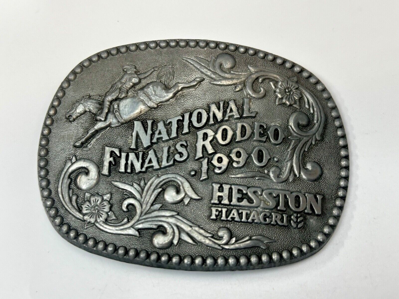 1990 ADM NATIONAL FINALS RODEO ADULT SIZE  NFR NOS WESTERN COWBOY BELT BUCKLE