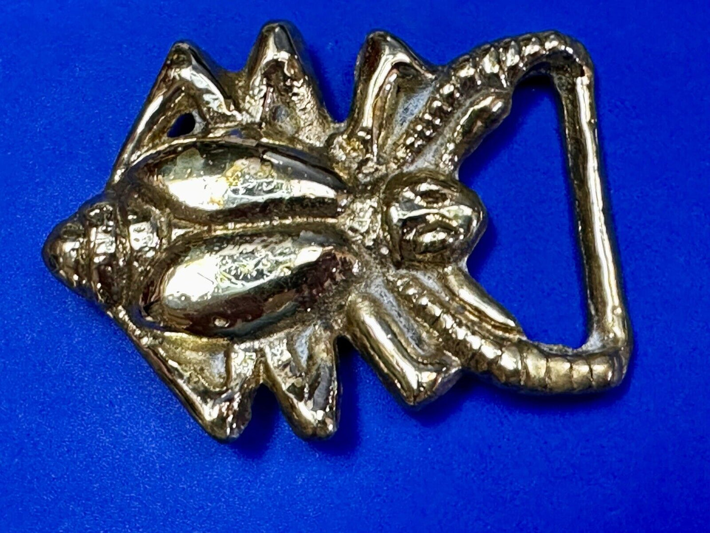 Unique Cricket Bug Insects Gold Tone Vintage Figural Hippy Vibe Belt Buckle