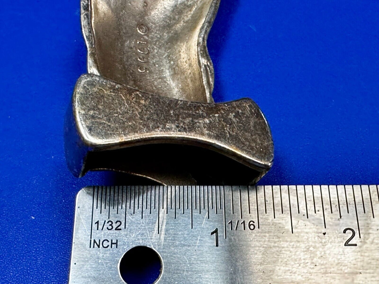 Alligator Crocodile Figural Silver Tone Vintage 1995 Belt Buckle
