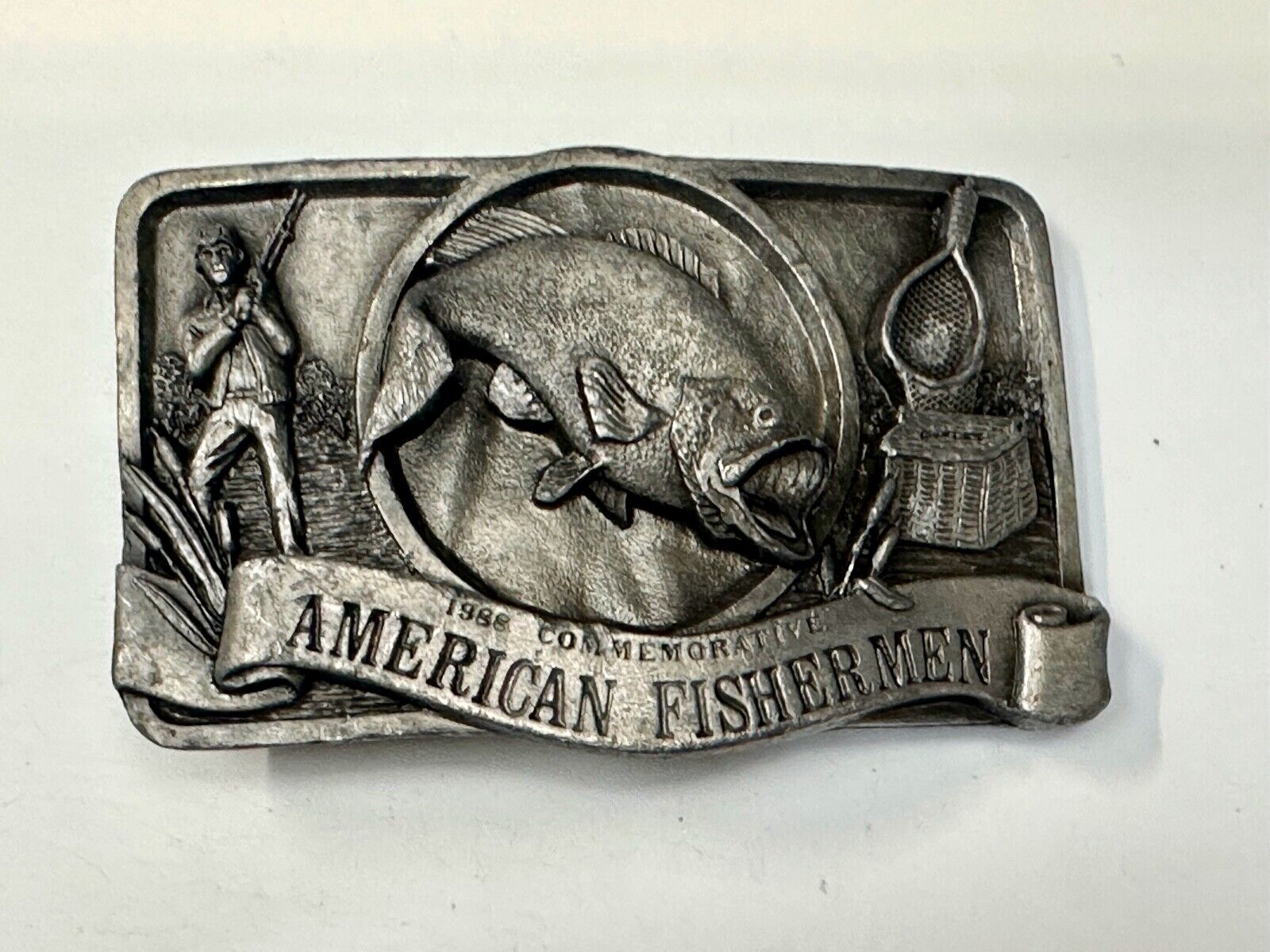 1988 American Fisherman Commemorative Arroyo Grande Fish Sport belt buckle
