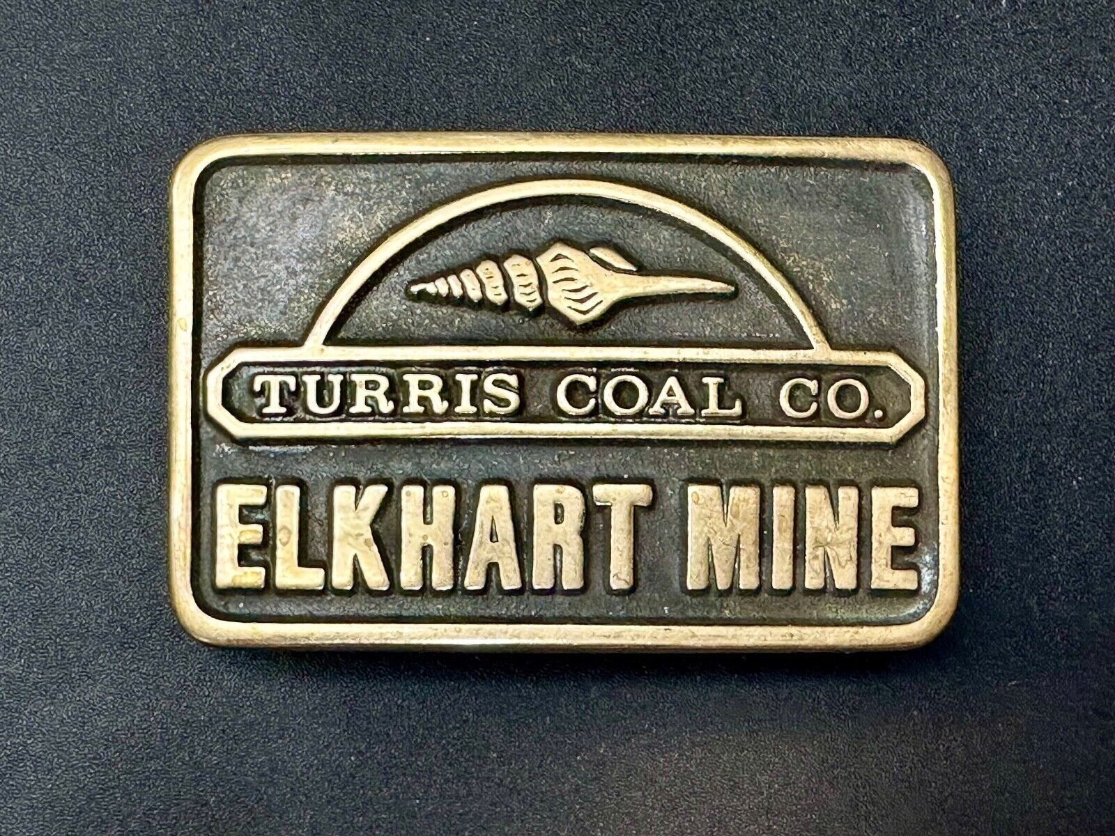 Turris Coal Company Elkhart Mine Illinois Solid Brass Anacortes Belt Buckle
