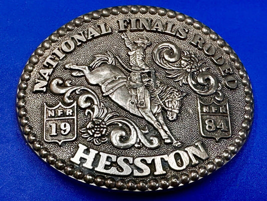 1984 Hesston NFR National Finals Rodeo Cowboys Western Commemorative Belt Buckle