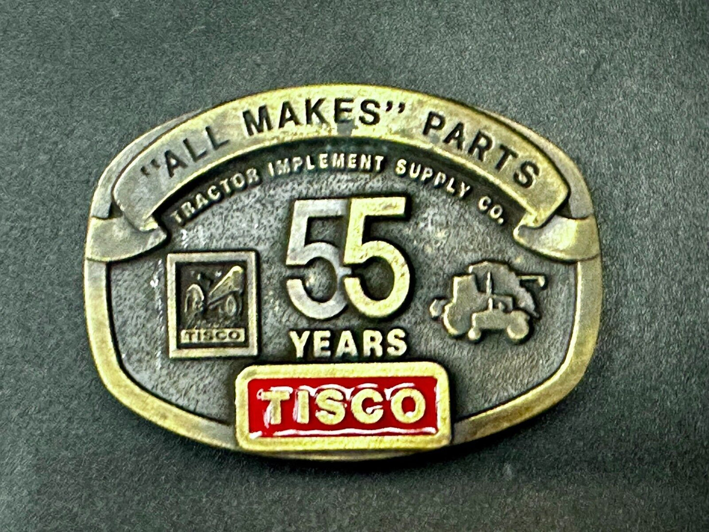 55 Years TISCO Tractor Implement Supply company NOS Belt Buckle by Speccast