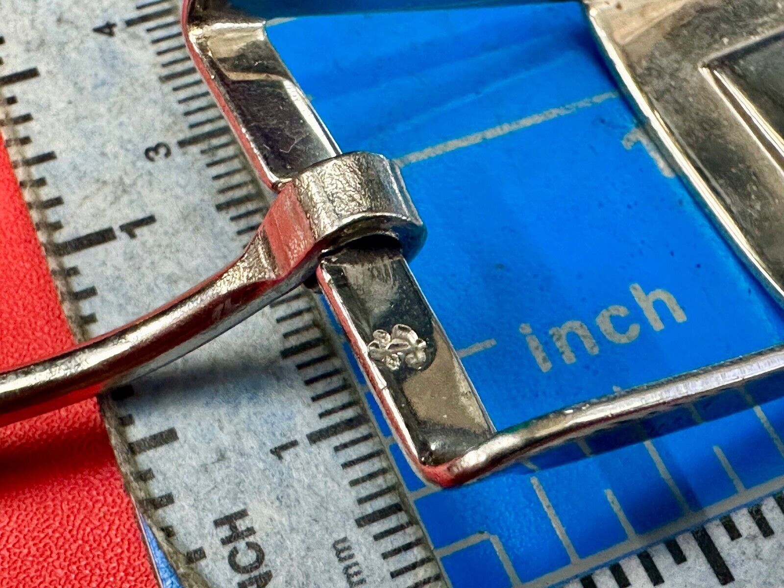 Vintage Letter monogram Initial EG - small two tone belt buckle
