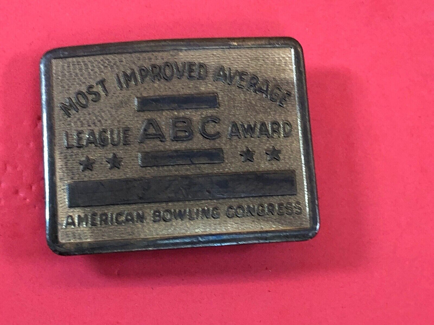 American Bowling Congress MOST IMPROVED AVERAGE Award Belt Buckle 