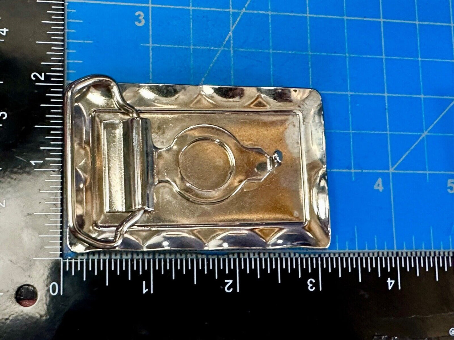 Union Pacific Yellow Train Rail Road Steam Engine silver tone vtg.  belt buckle