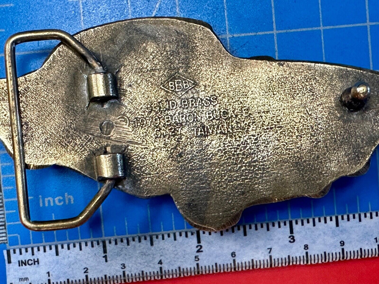1st Generation Corvette Solid Brass Car Collectors Baron Belt Buckle 1979